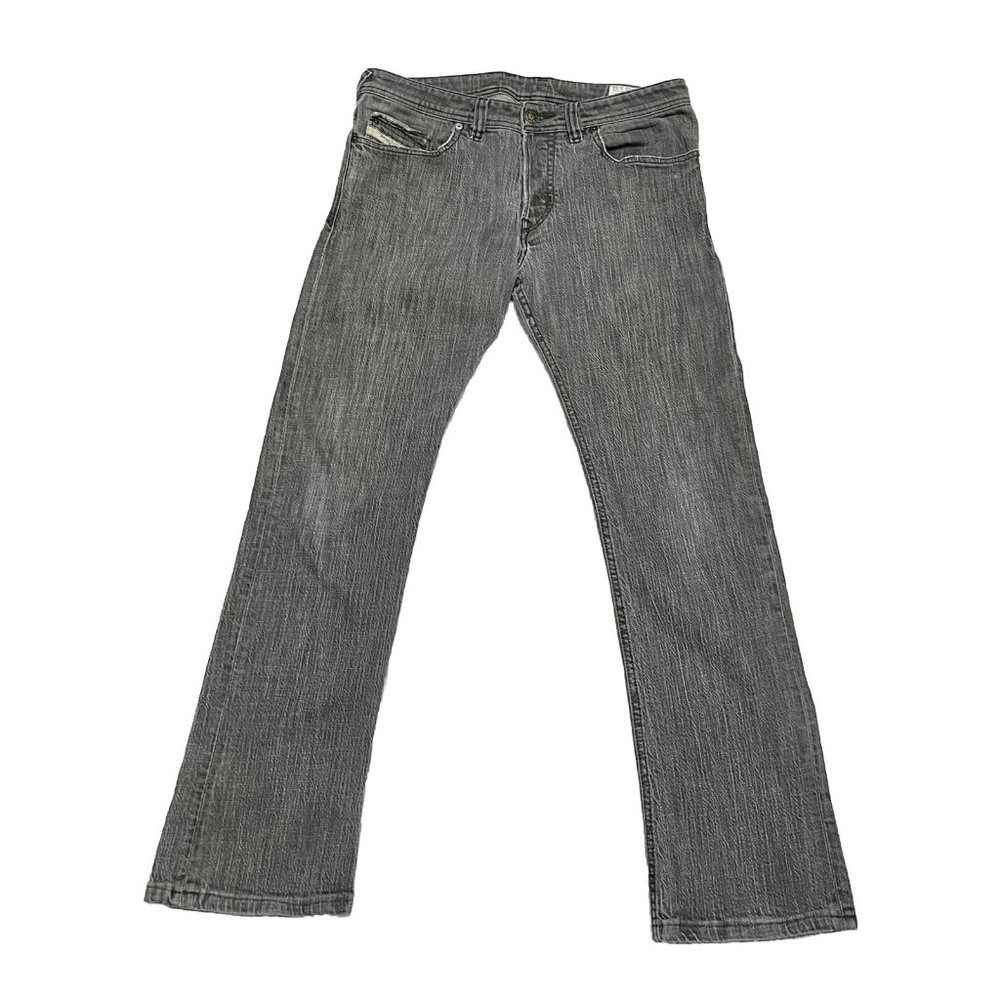 Diesel Trouleg Straight Fit Jeans Stretch Denim 33W 30L Mens Black Pants Italy